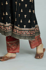 Thumbnail for Alvano Alvano Women's Stylish Rayon Anarkali Kurta with Pant and Dupatta Set - Distacart