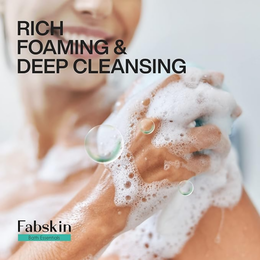 Fabskin Luxury Bathing Round Loofah - Aqua and Pink - 2 Pieces - Dista