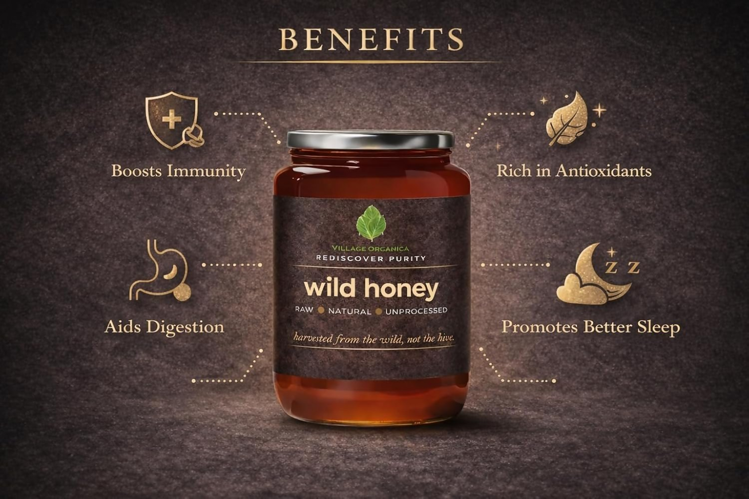 Village-Organica Raw Wild Honey - Dista