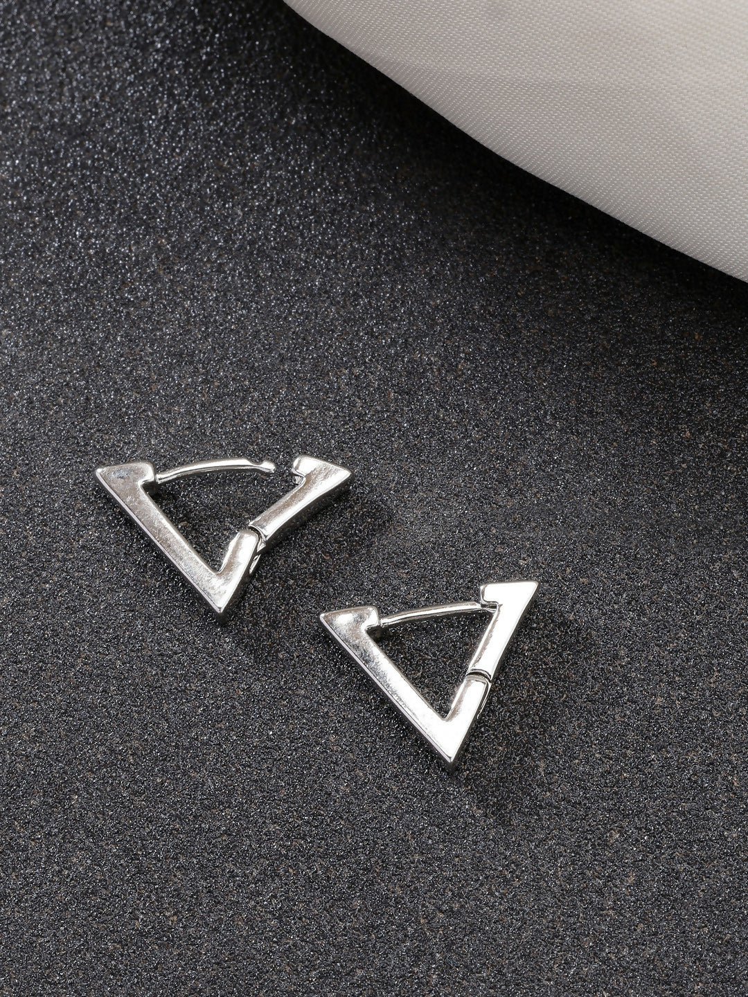 NVR Men's Silver-Plated Geometric Shape Stainless Steel Studs Earring - Distacart