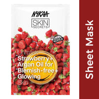 Thumbnail for Nykaa Skin Secrets Exotic Indulgence Strawberry + Argan Oil Sheet Mask For Blemish - Free Skin - Distacart