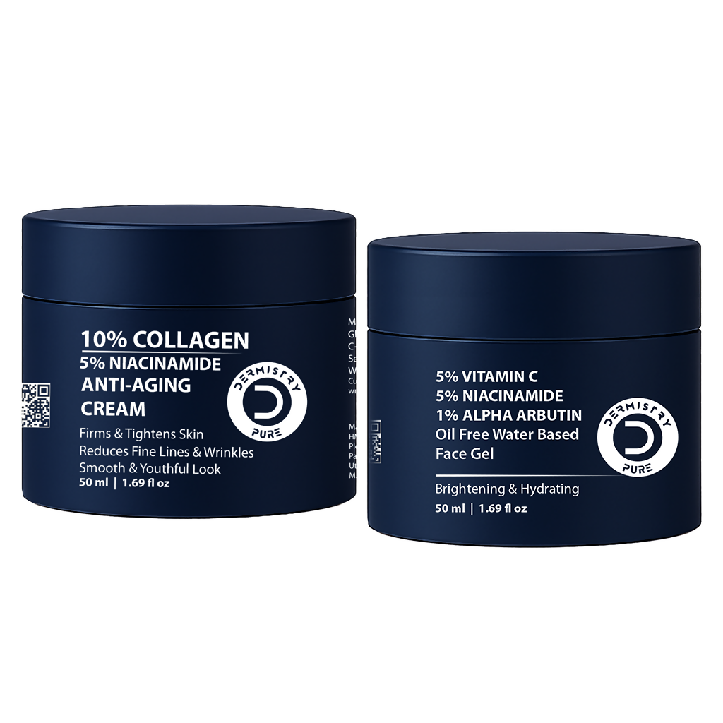 Dermistry Collagen Anti Aging Skin Tightening Aging Wrinkles Cream & Vitamin C Niacinamide Day NightOil Free Water Based Face Gel - Distacart