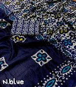 Thumbnail for Blue Silk Blend Ethnic Motifs Saree with Unstitched Blouse - Hiral Fashion - Distacart