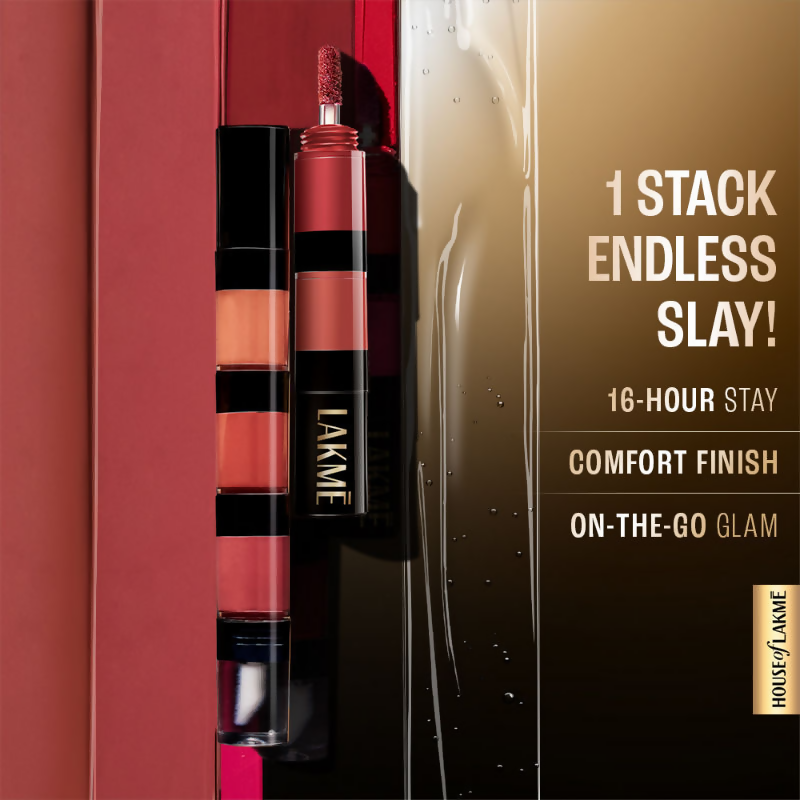 Lakme Ultimate Glam 4 In 1 Lip Stack - Party Chic - Distacart