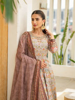 Thumbnail for Functional Designer Grey Jam Silk Anarkali suit with Dupatta-Anbazaar - Distacart