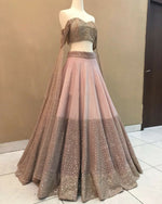 Thumbnail for Jyoti Fashion Dusty Rose Pink Dori with Zari Thread Sequence Embroidery Cotton Silk Lehenga Choli with Dupatta - Distacart