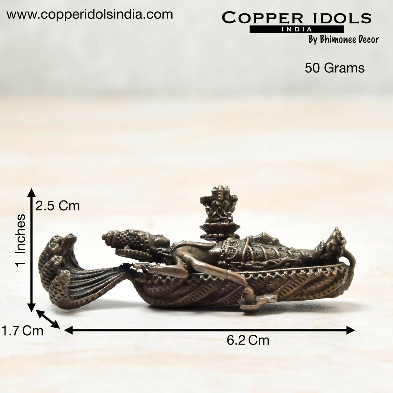 Copper Idols India - By Bhimonee Decor Handmade Ranganatha Swamy Idol - Distacart