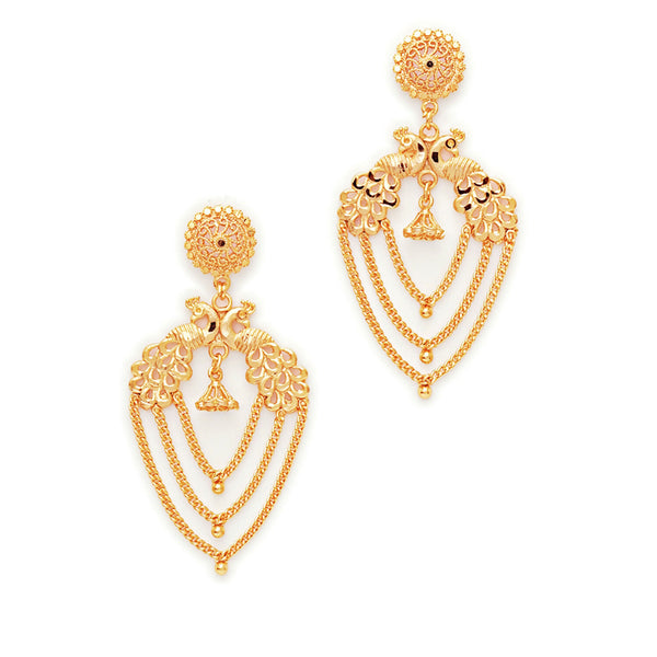 Golden Earrings (Gold) - Ruby Raang - Distacart