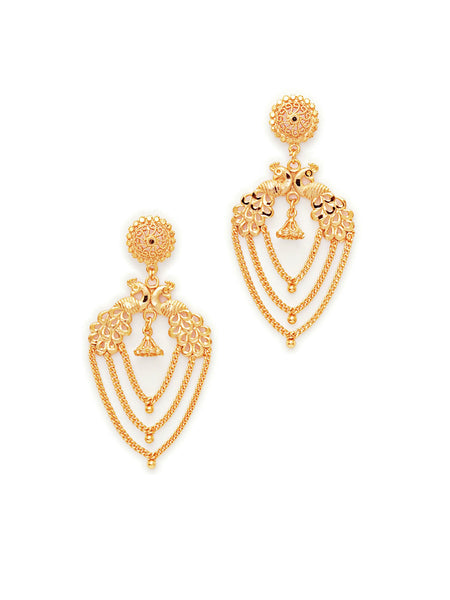 Golden Earrings (Gold) - Ruby Raang - Distacart