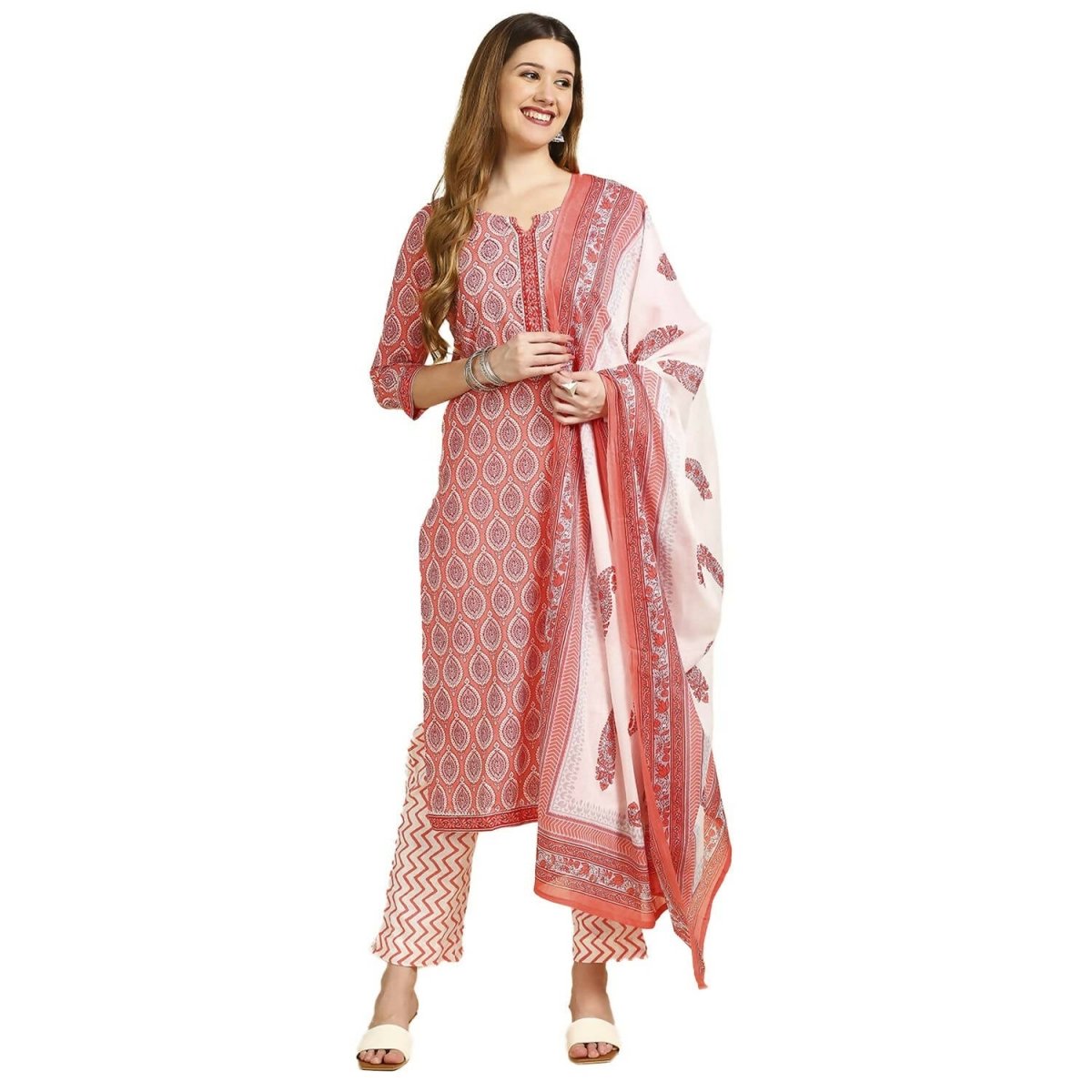 Anubhutee Women's Rayon Regular Printed Pink Kurta Set - Distacart