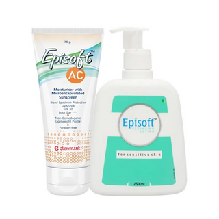 Episoft AC Moisturiser SPF 30 + Cleansing Lotion For Sensitive Skin Combo - Distacart