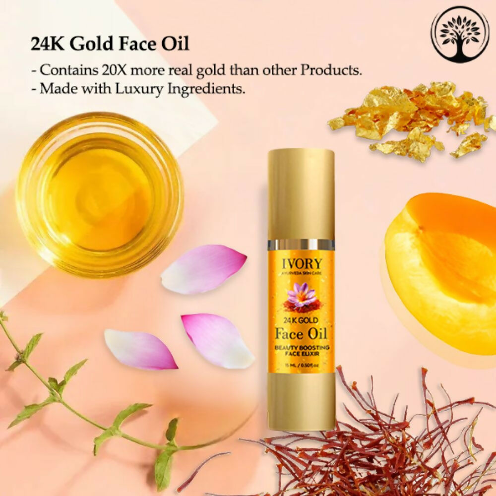 Ivory Natural 24K Gold Face Polish Oil For Luxurious Exfoliating And Rejuvenating Skincare - Distacart