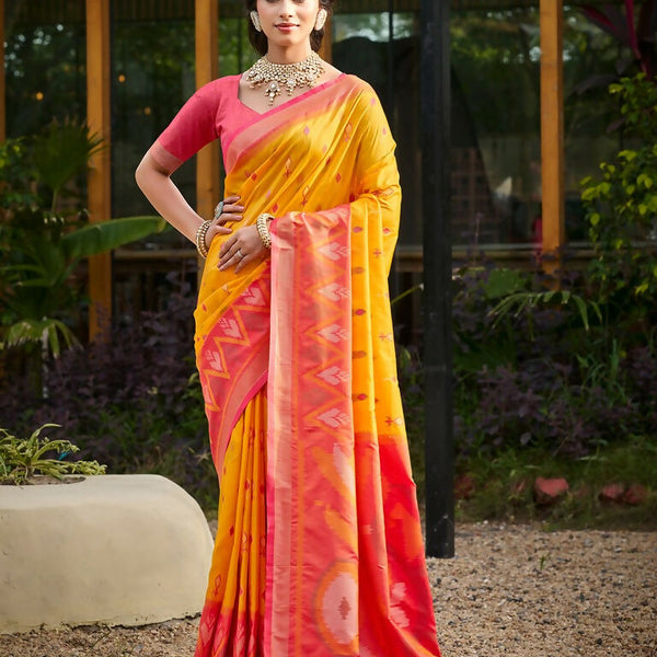 Astita Yellow Soft Silk Saree