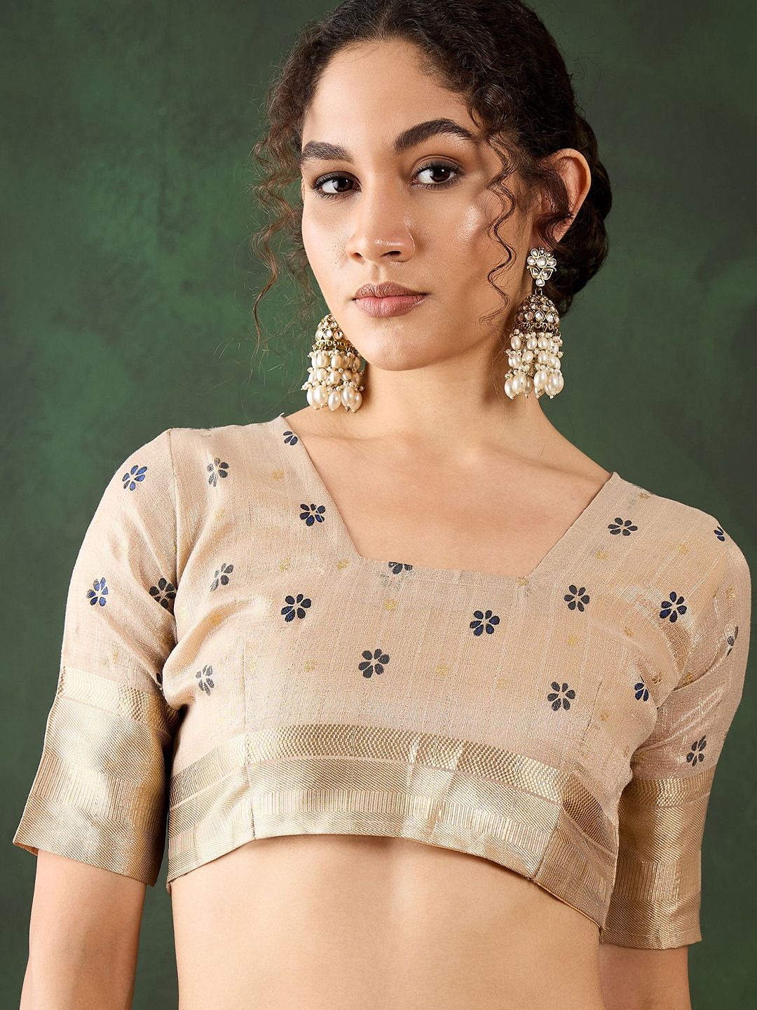 Mitera Floral Woven Design Zari Organza Saree - Distacart
