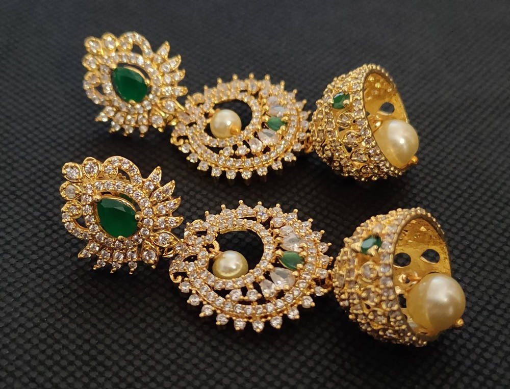 AD Emeralds 4 in 1 Earrings