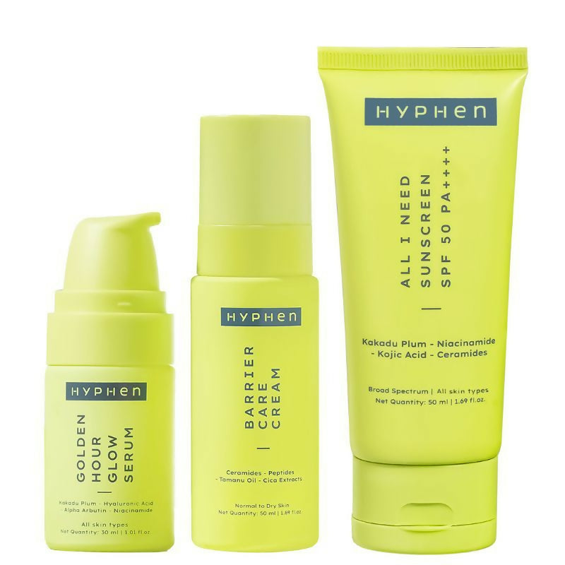 Hyphen By Kriti Sanon Skincare Routine with Glow Serum, Moisturizer & Sunscreen For Normal To Dry Skin Combo - Distacart