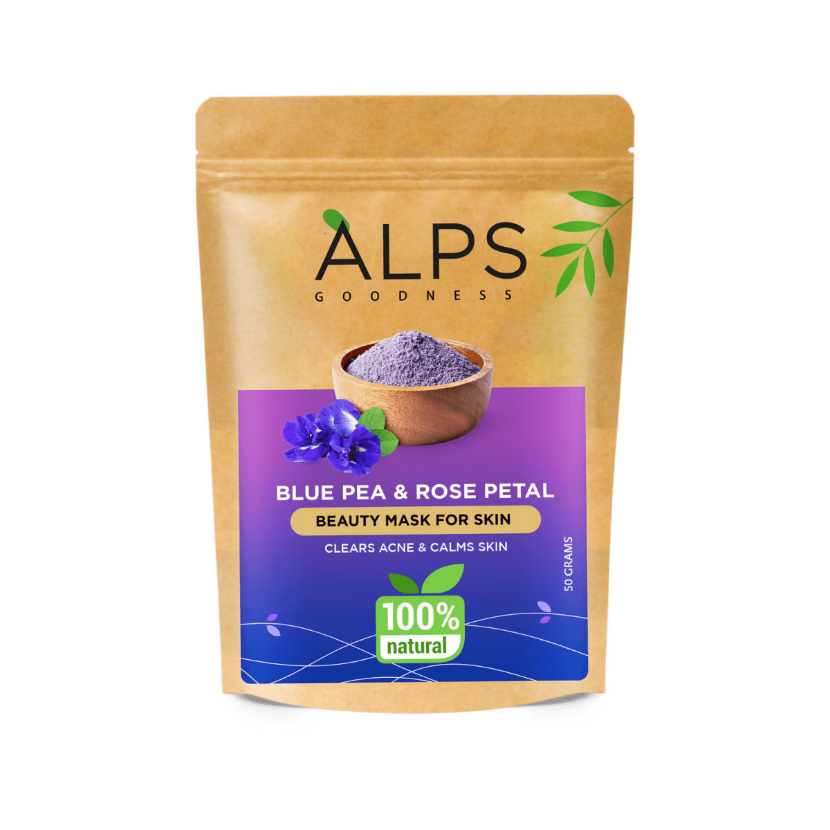 Alps Goodness 100% Natural Blue Pea & Rose Petal Beauty Mask For Skin - Distacart