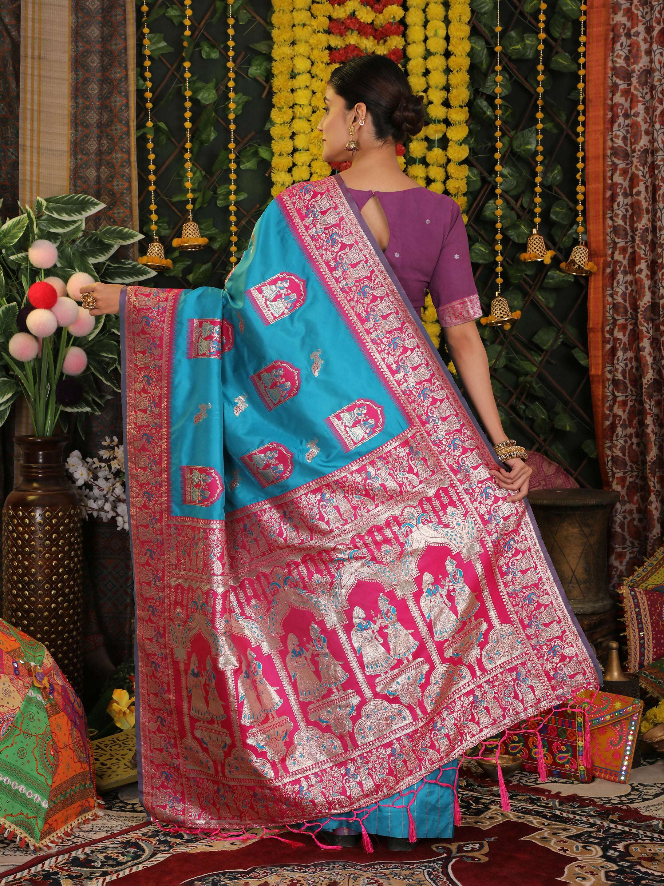 Astita Silk Sky Blue Saree