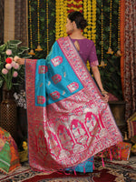 Thumbnail for Astita Silk Sky Blue Saree