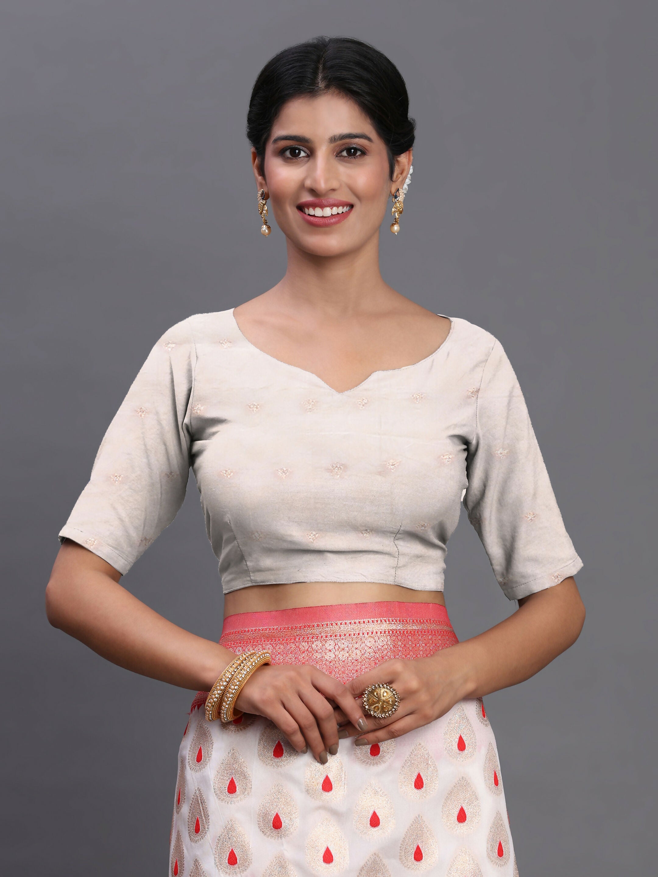 Astita Banarasi Silk Red & White Saree
