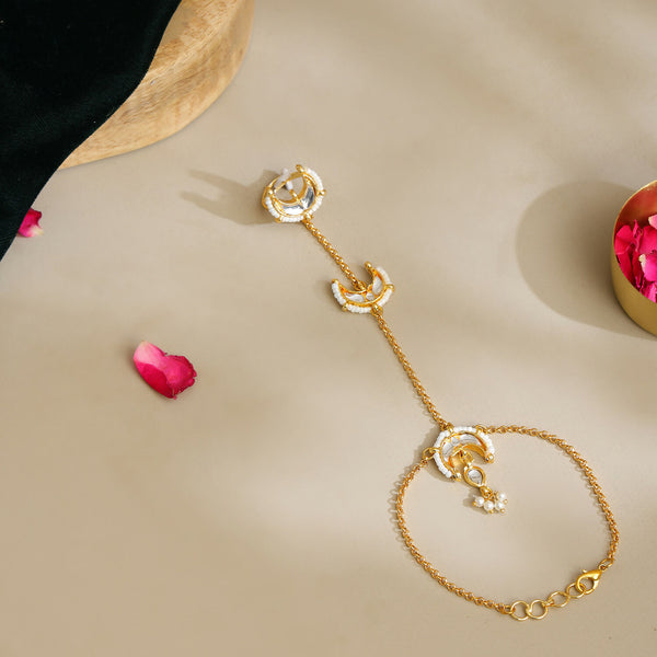 Ruby Raang Gold Chand Kundan Haath Phool