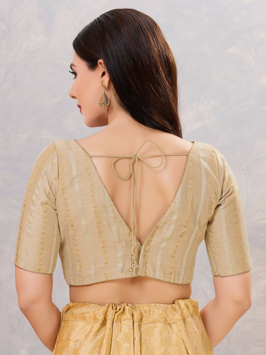 Joban Fashion Women Cotton Blend GOLD Stitched Blouse - Distacart