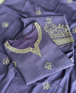 Thumbnail for KC Lilac Ethnic Wear Ready Made Chinon Suit For Women - Dista