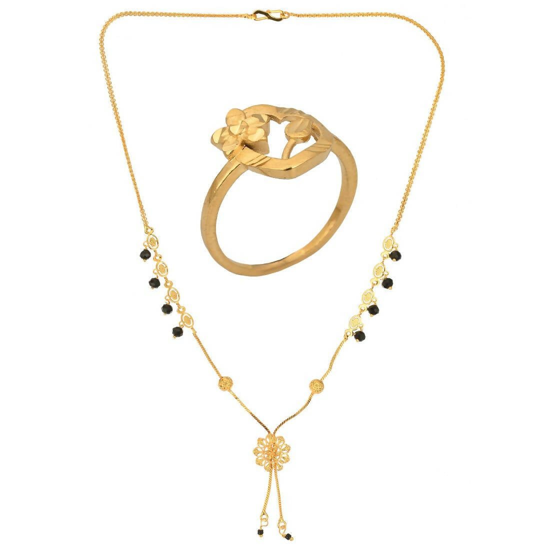 AanyaCentric Gold-plated Mangalsutra & Ring Set - Distacart