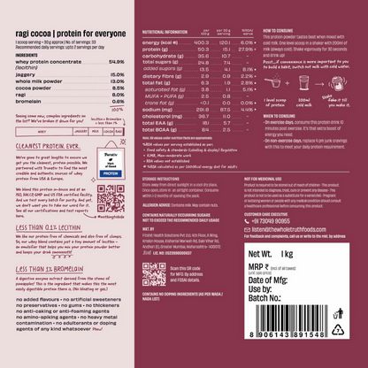 The Whole Truth 15g Protein/Scoop - Ragi Cocoa - Distacart