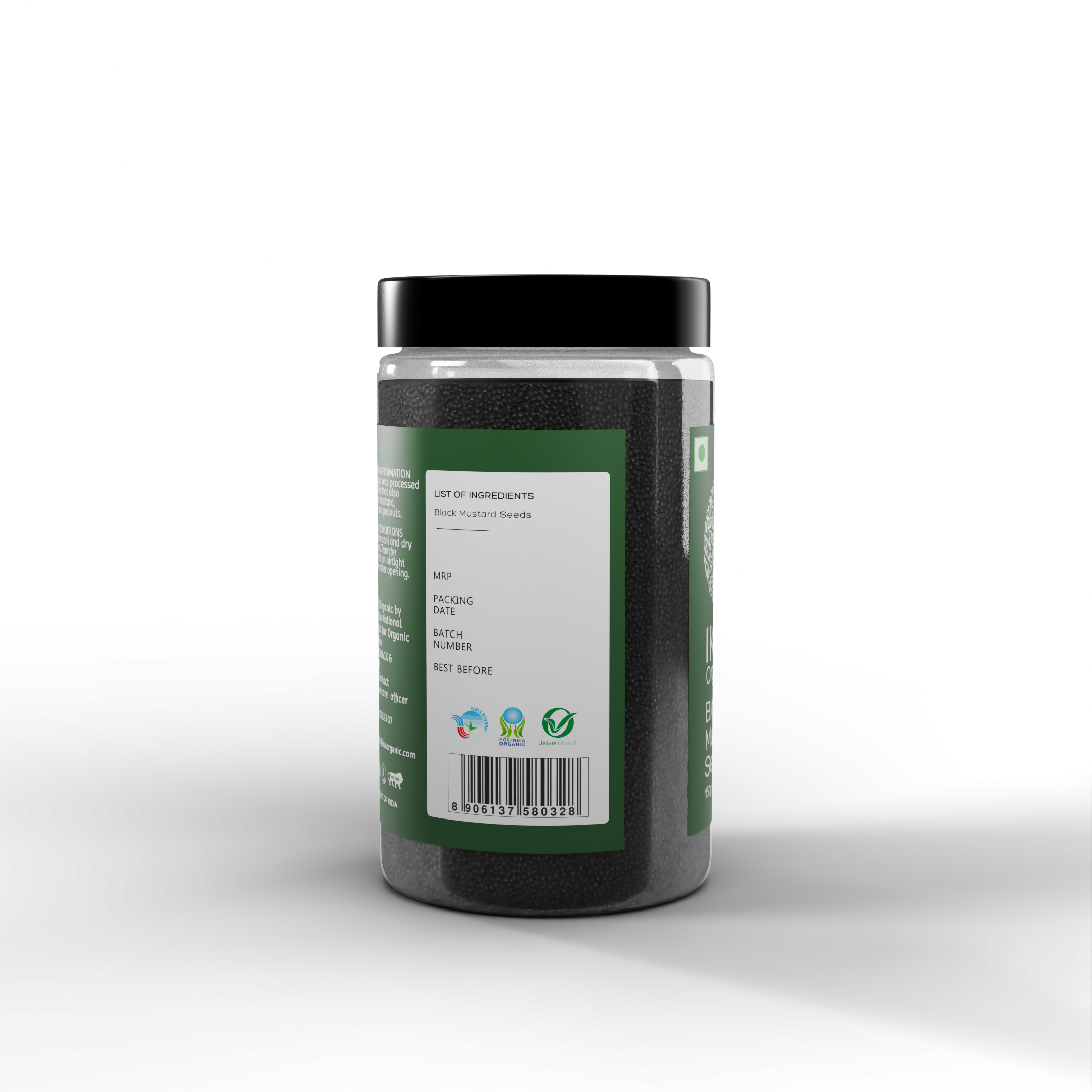 6 - Organic Black Mustard Seeds - 150g