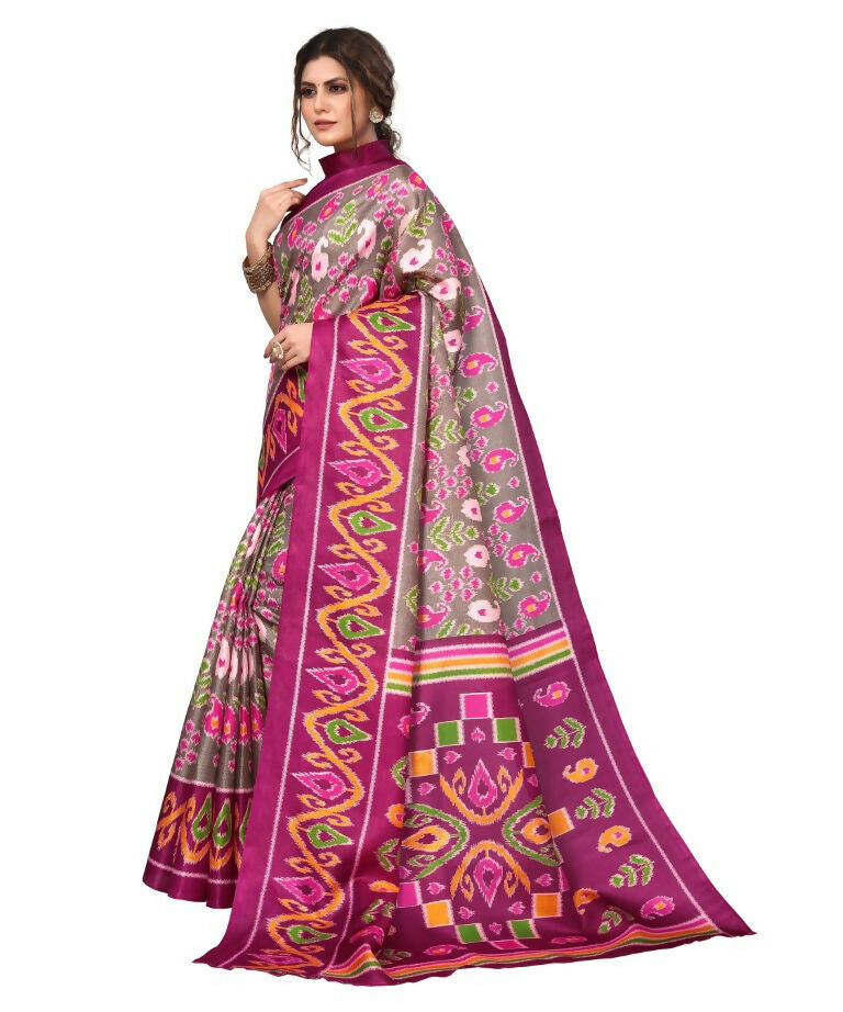 Vamika Purple Printed Art Silk Saree - Distacart