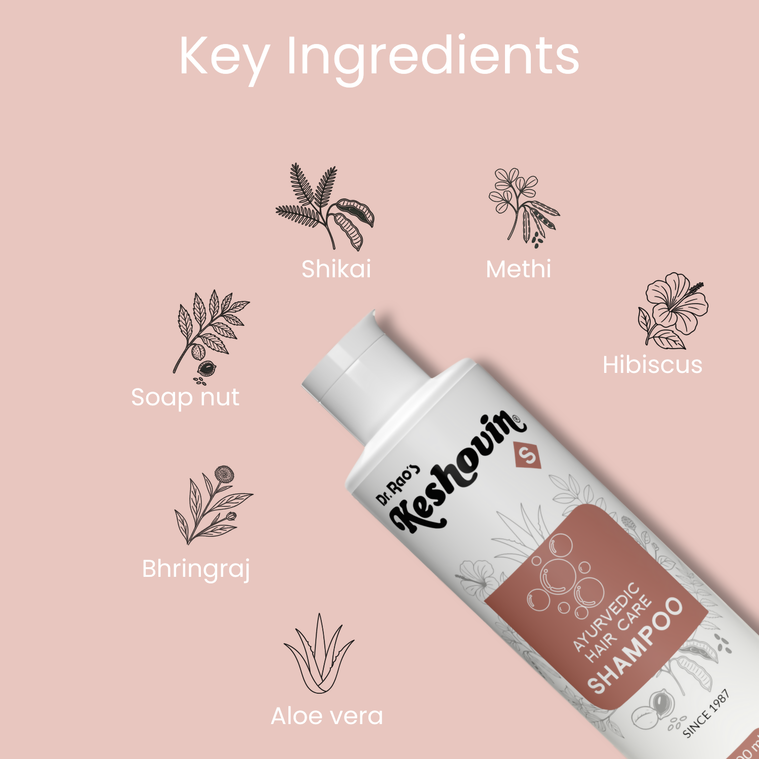 Dr. Rao's Keshovin Herbal Ayurvedic Hair Shampoo For Healthy Scalp And Hair Growth - Distacart