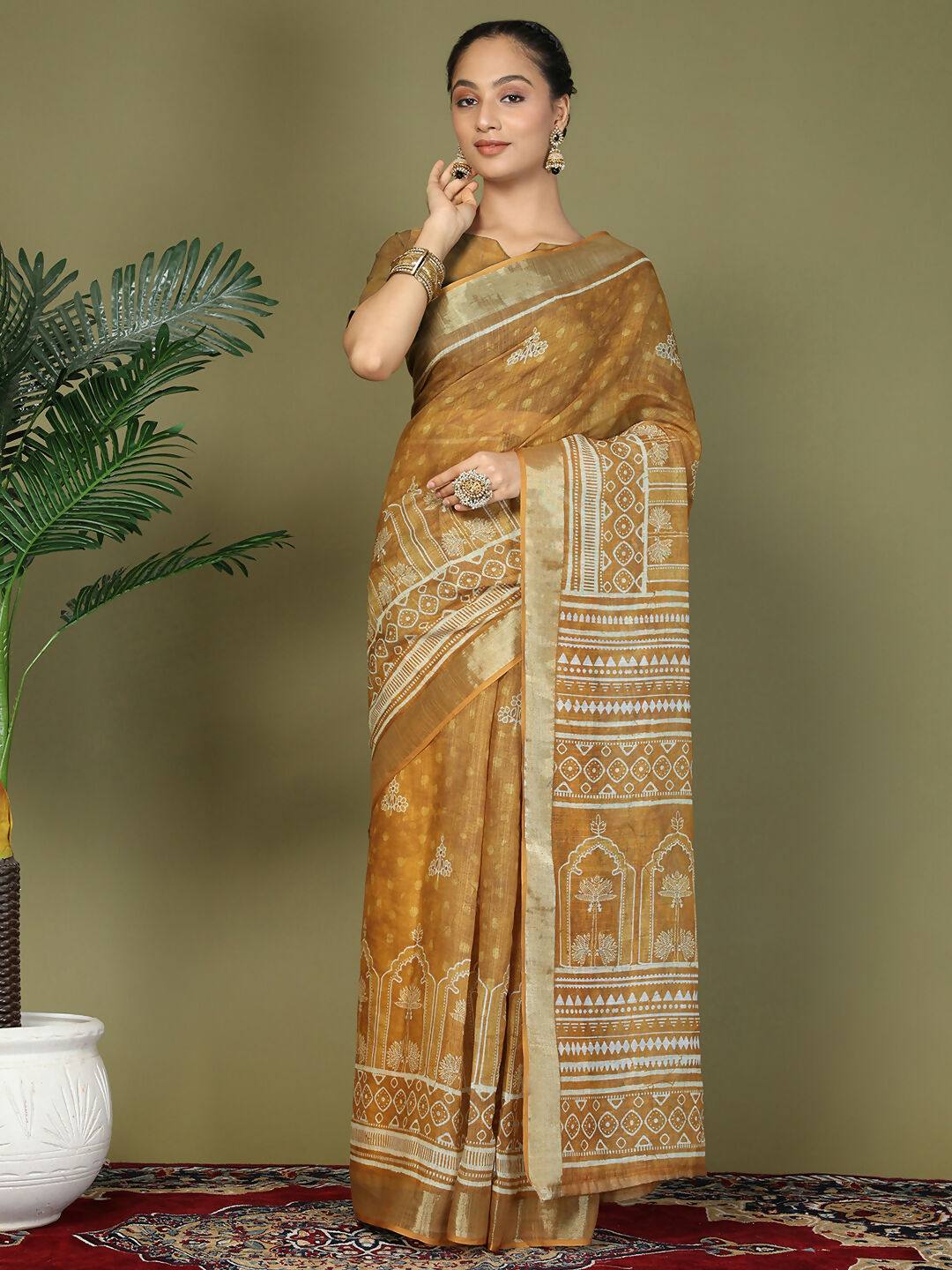 Astita Cotton Golden Saree