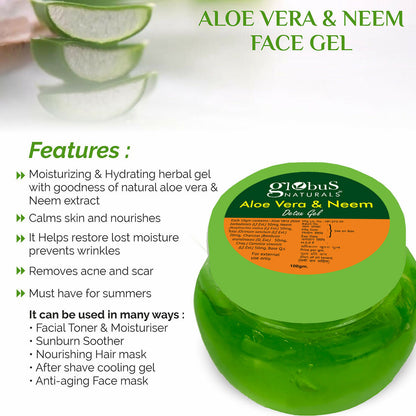 Globus Naturals Aloe vera neem Gel - Distacart
