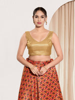 Thumbnail for Joban Fashion Gold Mulberry Silk Padded Blouse With Sweetheart Neck Sleeveless - Distacart