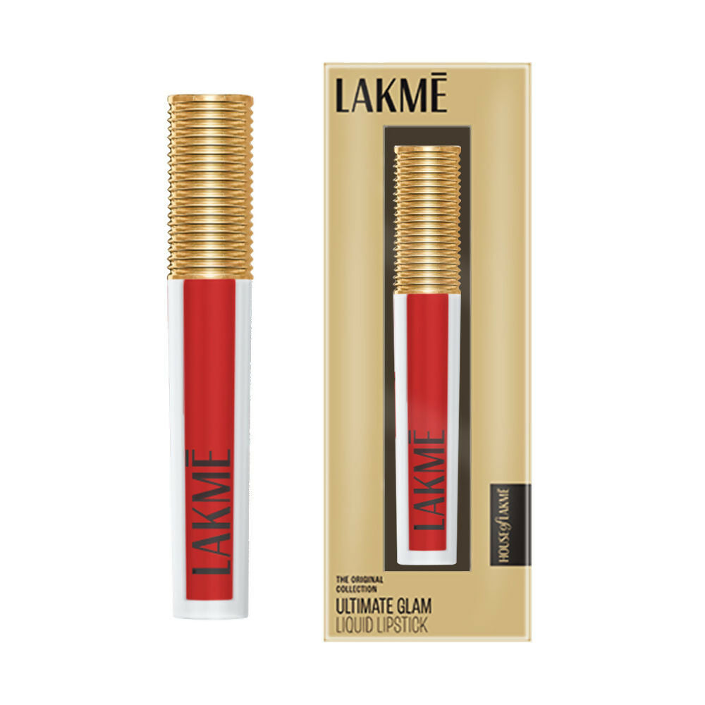 Lakme Ultimate Glam Matte Liquid Lipstick - Red Revival - Distacart