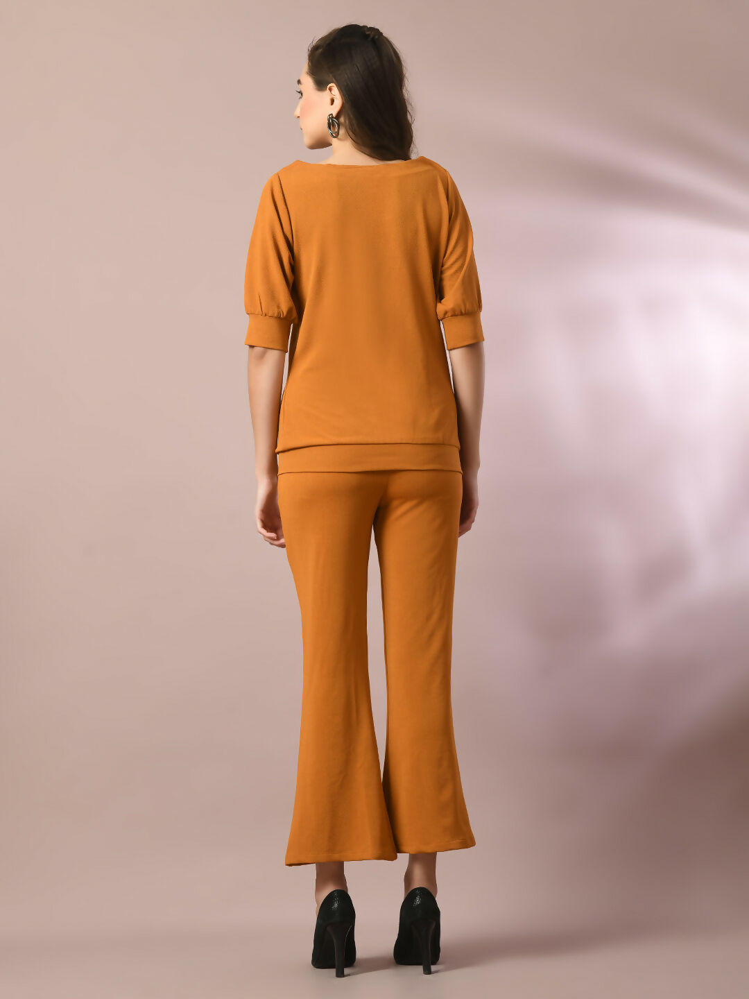 Myshka Women's Mustard Solid Party Parallel Trousers - Distacart