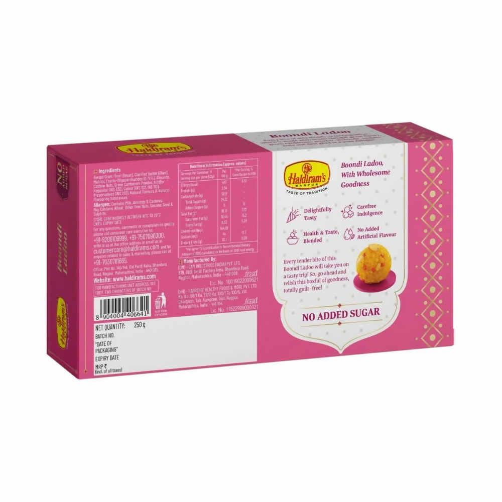 Haldiram's Boondi Ladoo-No Added Sugar - Distacart