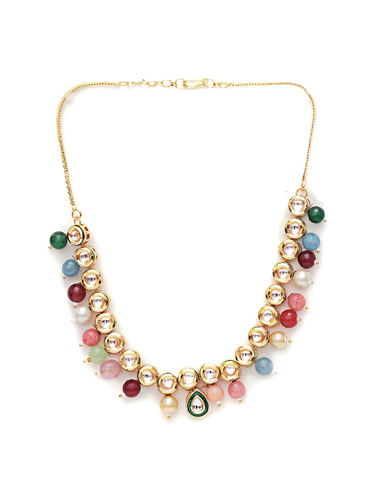 Kundan Necklace (Multi Color) - Ruby Raang - Distacart