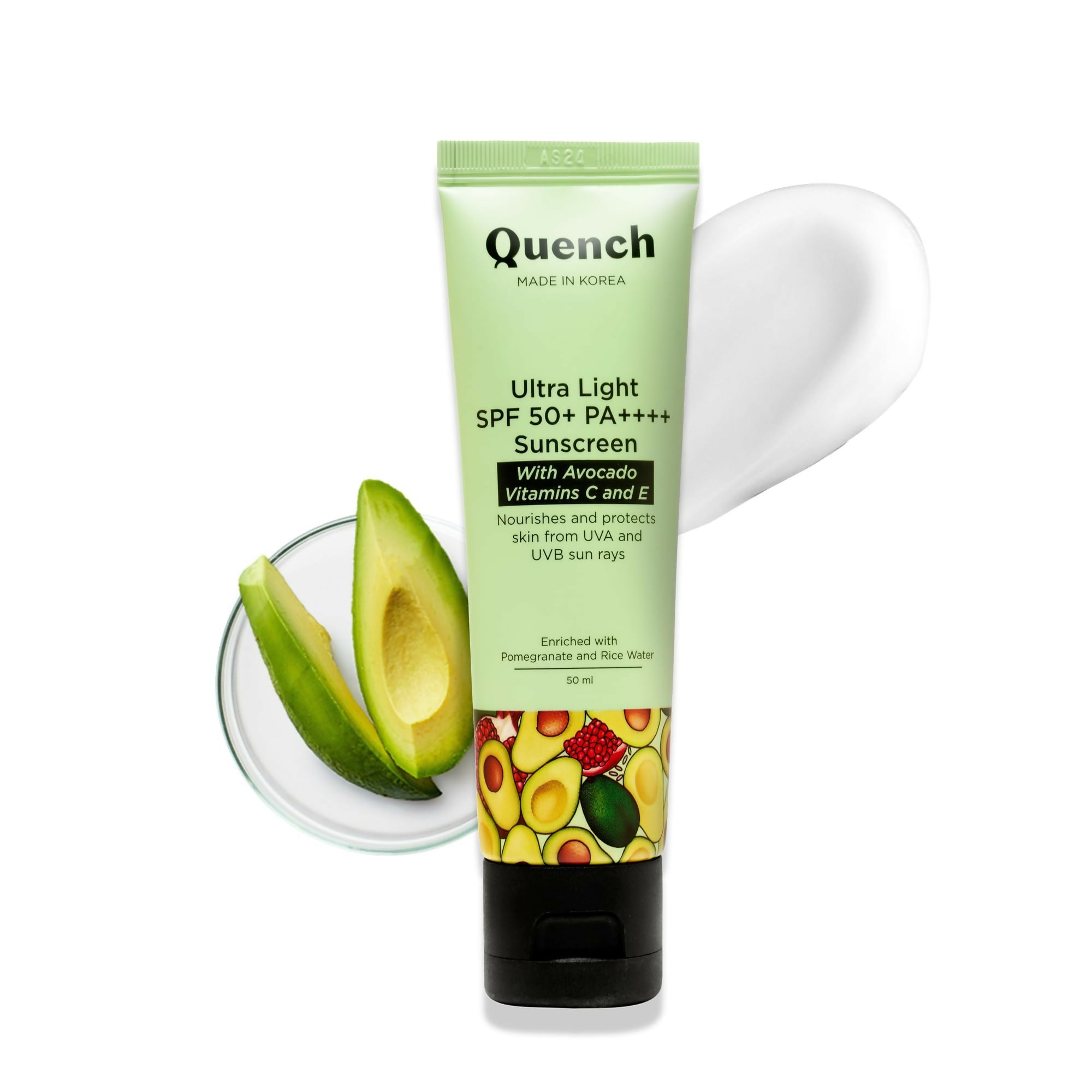 Quench Vitamin E Ultra Light SPF 50+ PA++++ Sunscreen for Glowing Skin - Korean Skincare - Distacart