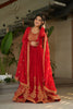 Joban Fashion Red Georgette Sequence Embroidery Work Kurta Set - Distacart
