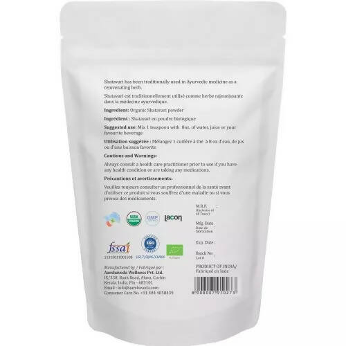 Aarshaveda Organic Shatavari Powder - Distacart