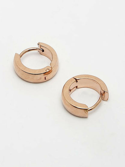 NVR Men's Rose Gold Plated Hoop Earrings - Distacart