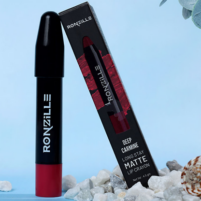 Ronzille Long Stay Matte Lip Crayon - Deep Carmine - Dista