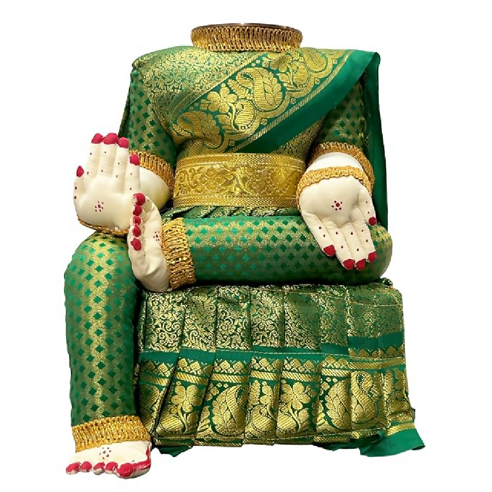 Green Saree Varalakshmi Ammavari Idol Body - Dista