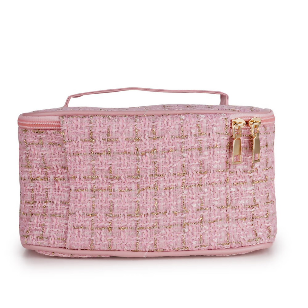 Bronson Professional Pink Makeup Pouch Cosmetic Organizer Kit - Dista