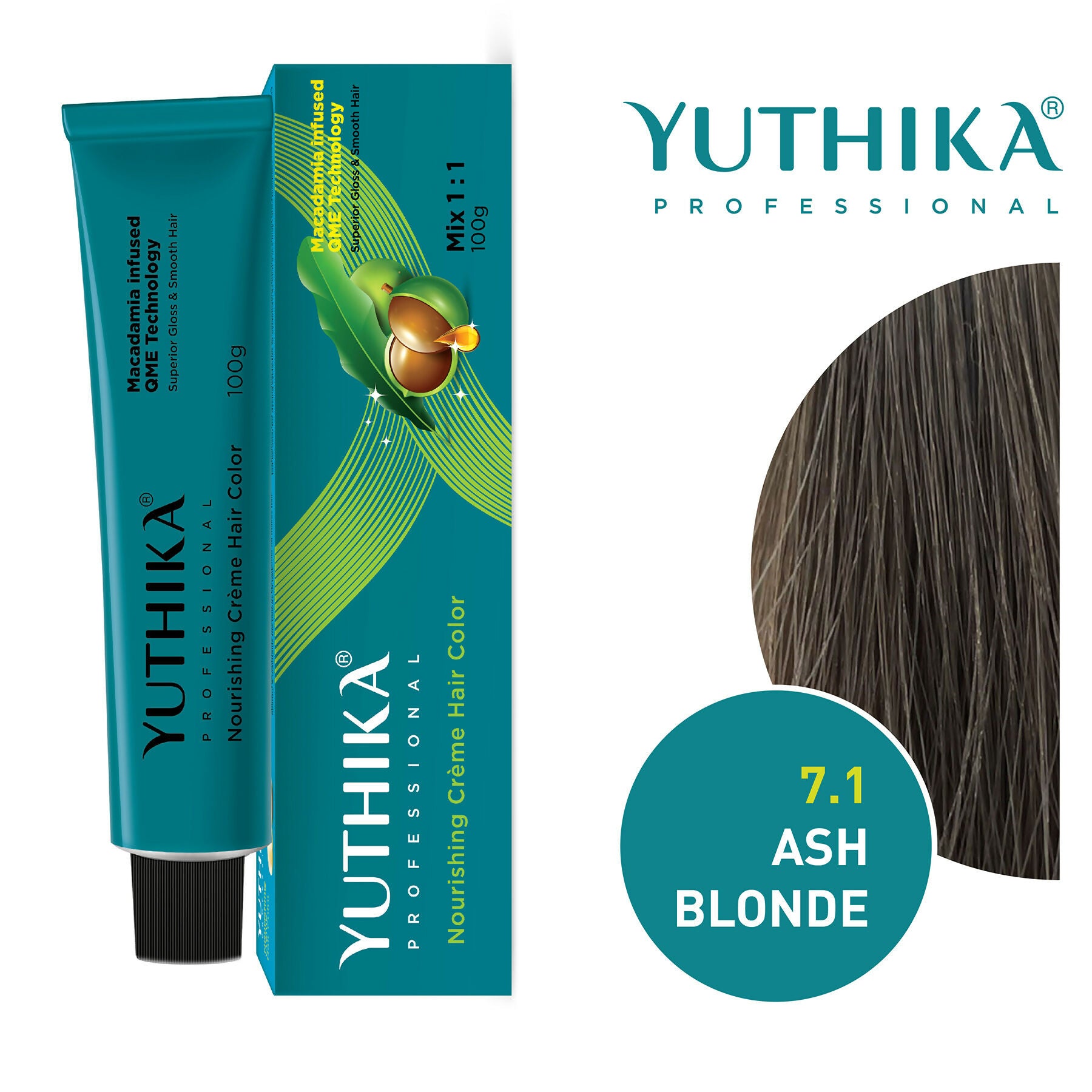 Yuthika Professional Creme Hair Colour -Ash Blonde - Distacart