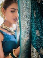Thumbnail for Preksha Creation Banarasi Soft Silk Women Dark Blue Saree - Distacart