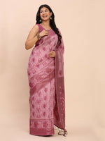Thumbnail for Astita Linen Cotton Light Pink Saree