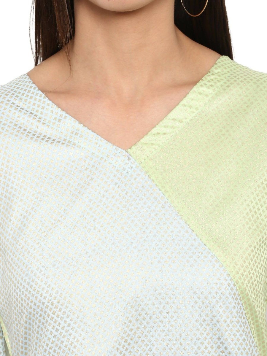 Ahalyaa Women Lime Green & Off-White Printed A-Line Kurta - Distacart